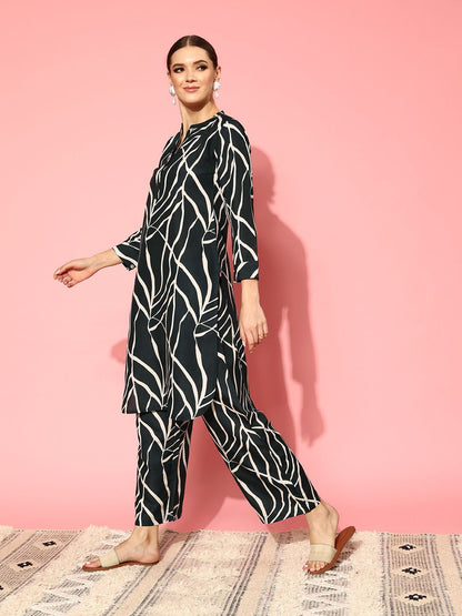 Dhiyona VA Women'sFusion Abstract Printed Regular Kurta with Trousers