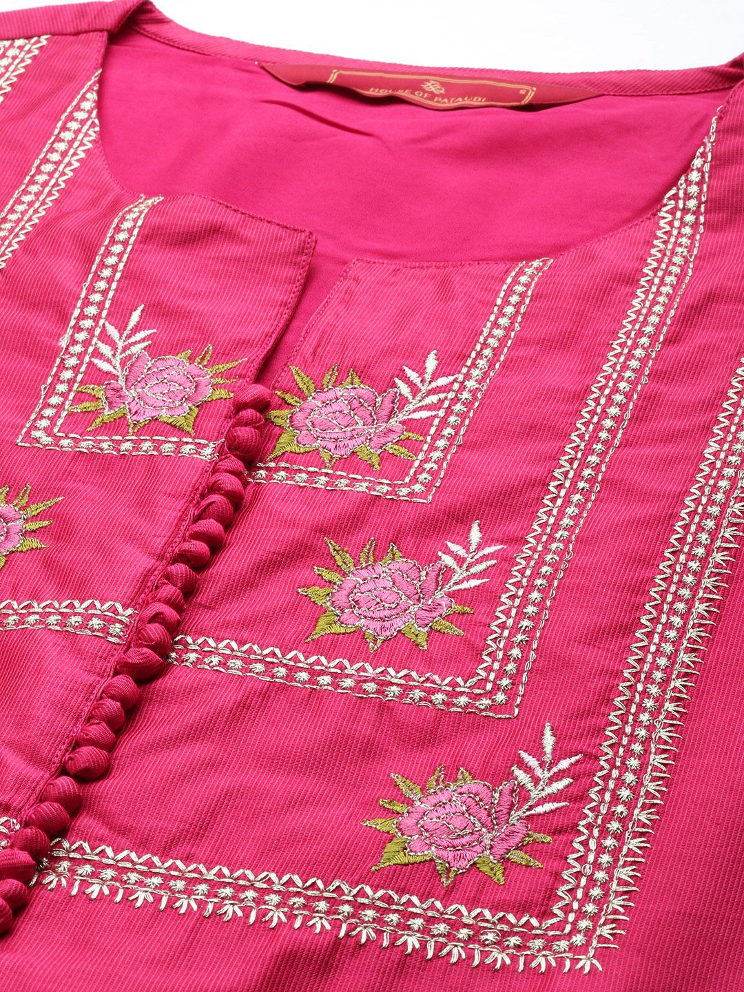 Dhiyona PD Women Floral Embroidered Thread Work Jashn Kurta with Palazzos & Dupatta