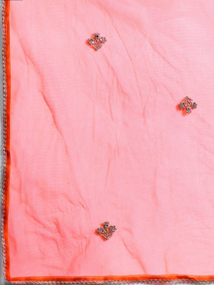 Ethnic Motifs Zari Embroidered Kurta With Trousers & Dupatta