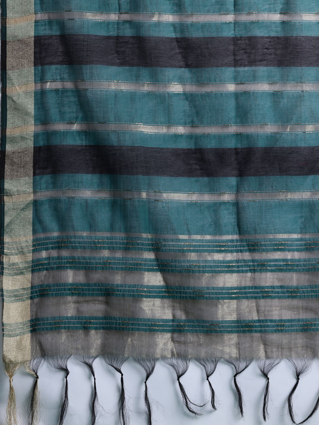 Dhiyona IE Yoke Design Zari Pure Cotton Kurta With Trousers & Dupatta