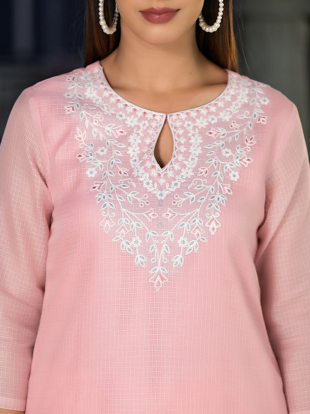 Dhiyona VA Women'sEthnic Motifs Embroidered Regular Thread Work Kurta with Trousers & Dupatta
