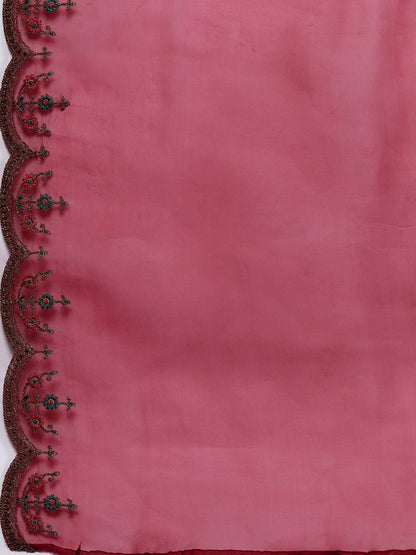 Dhiyona IE Women Floral Yoke Design Regular Kurta with Trousers & With Dupatta