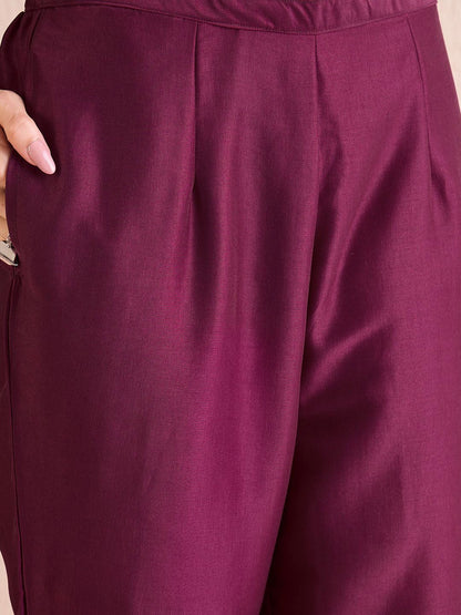 Women Floral Embroidered Regular Kurta with Trousers & With Dupatta