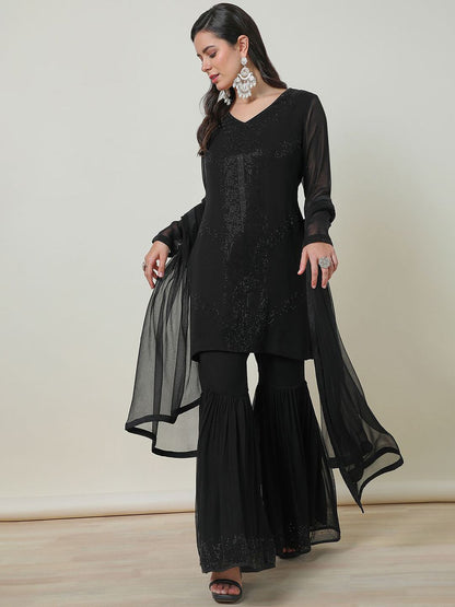 Dhiyona SO Women's Georgette Suit Set With Beads