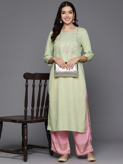 Dhiyona IE Floral Embroidered Sequinned Kurta