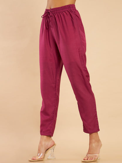 Dhiyona SO Women's Women Pink Sequinned Kurta with Trousers