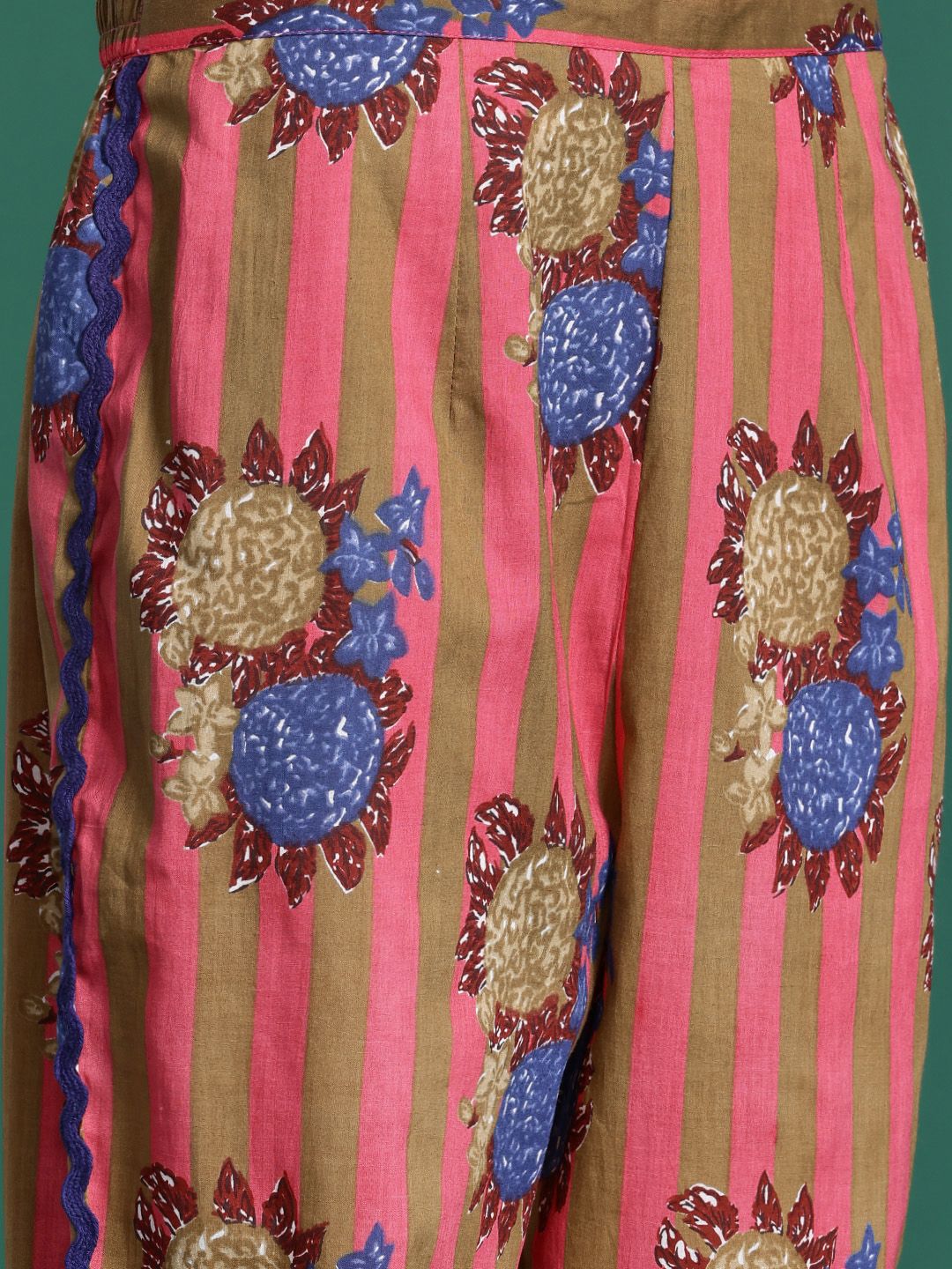 Floral Printed Pure Cotton Kurta with Trousers