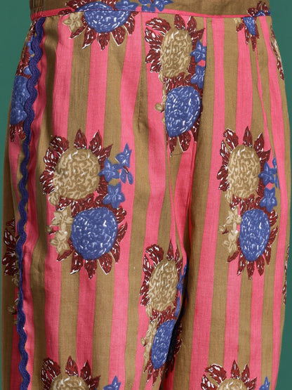 Floral Printed Pure Cotton Kurta with Trousers
