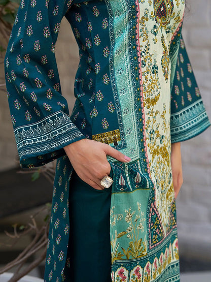Dhiyona VA Women's Floral Printed Regular Beads and Stones Kurta with Trousers & With Dupatta