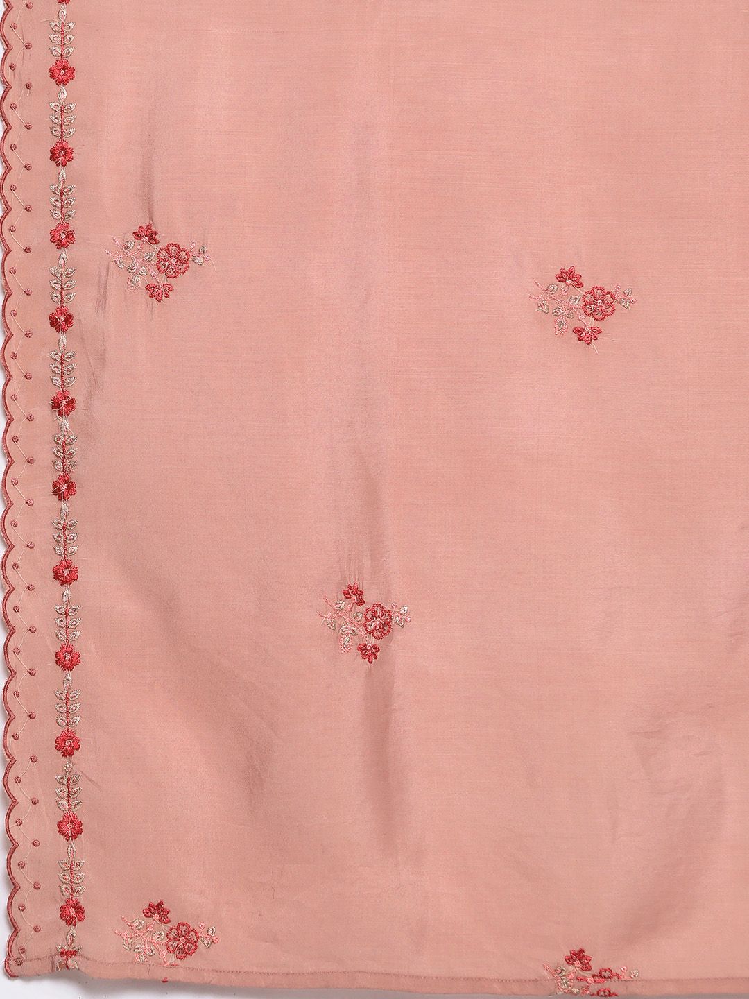 Dhiyona VA Women's Floral Embroidered Mirror Work Kurta With Trousers & Dupatta
