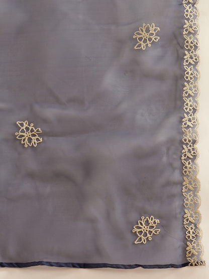 Women Embroidered Regular Thread Work Kurta with Trousers & Dupatta