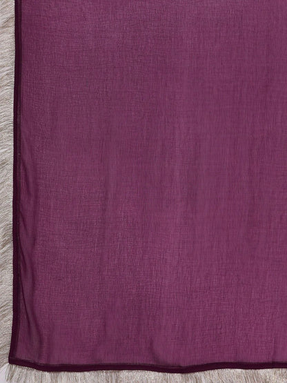 Dhiyona VA Women'sV-Neck Ethnic Motifs Embroidered Regular Kurta Set