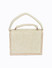 Dhiyona NR Beige & White Embroidered Embroidered Box Clutch