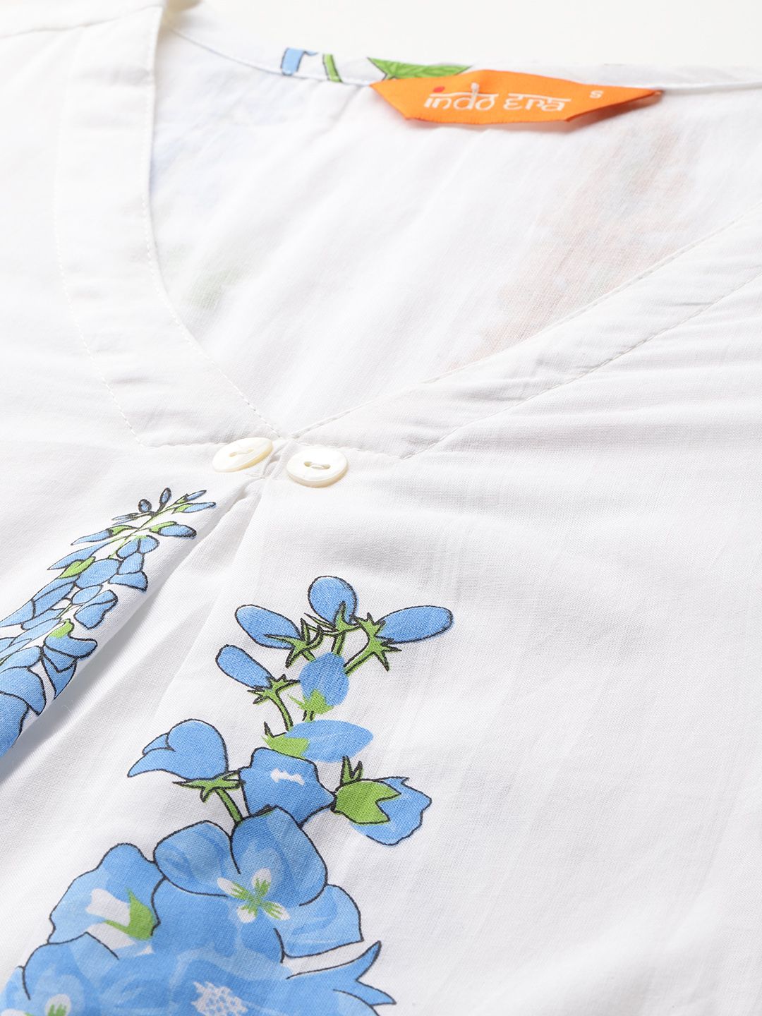 Dhiyona IE Floral Printed Regular Pure Cotton Kurta with Trousers