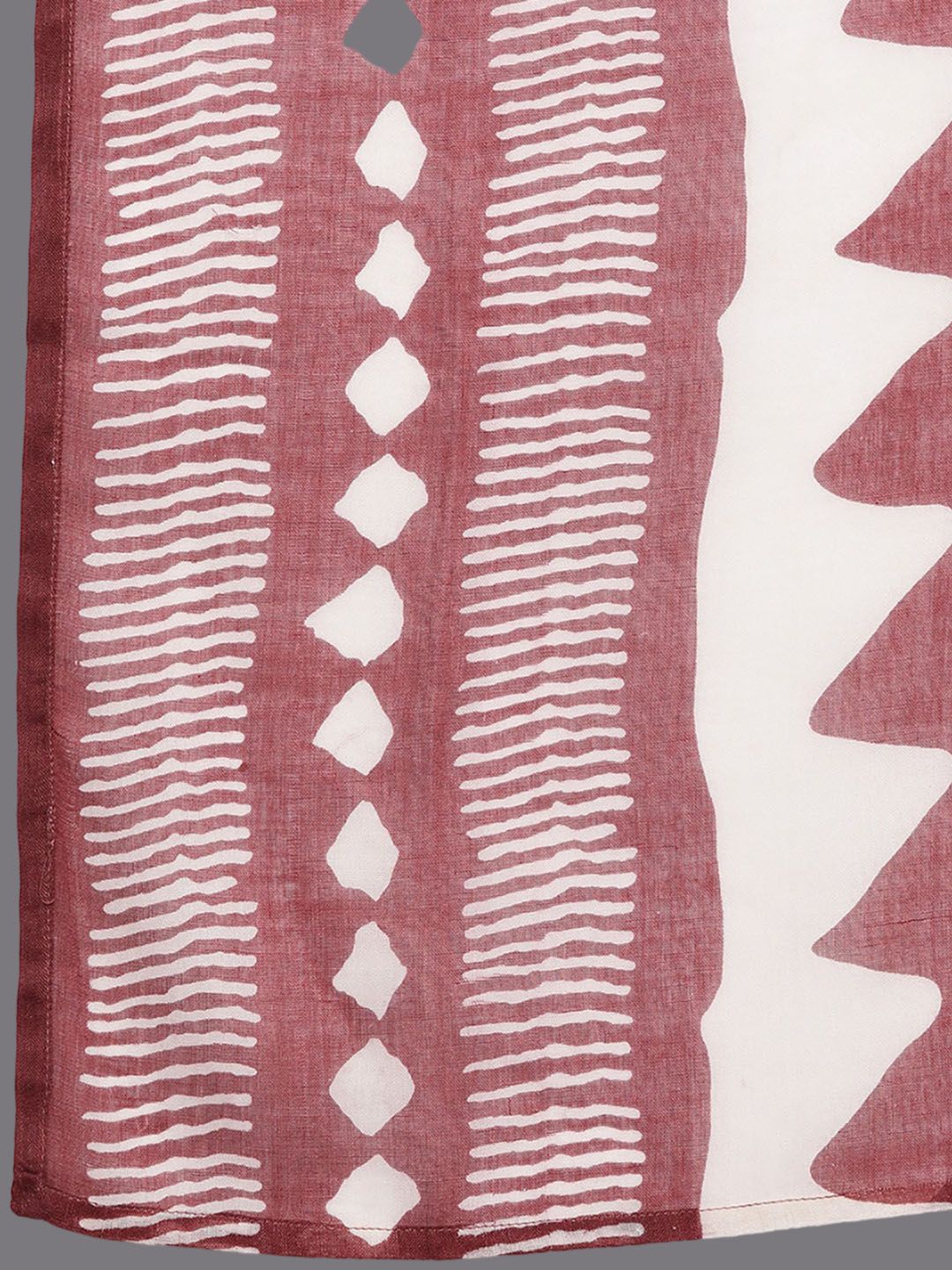 Dhiyona IE Floral Printed Round Neck Three-Quarter Sleeves Pure Cotton Kurta Set