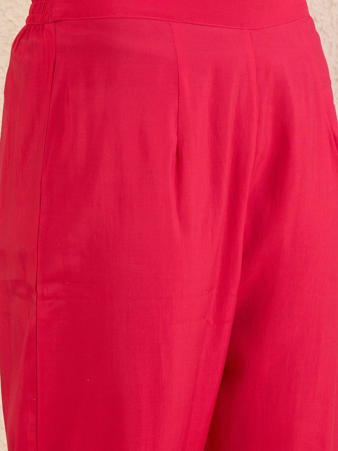 Women Ethnic Motifs Embroidered Mandarin Collar Mirror Work Kurta Trousers