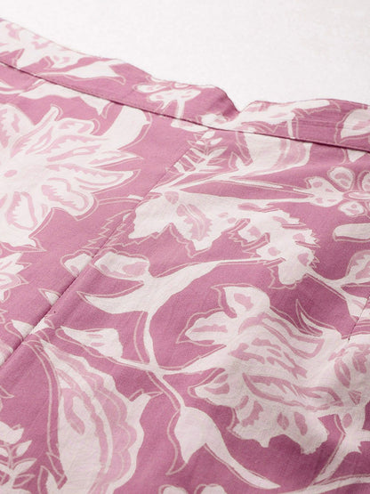Dhiyona IE Floral Printed Pure Cotton Tunic With Trousers