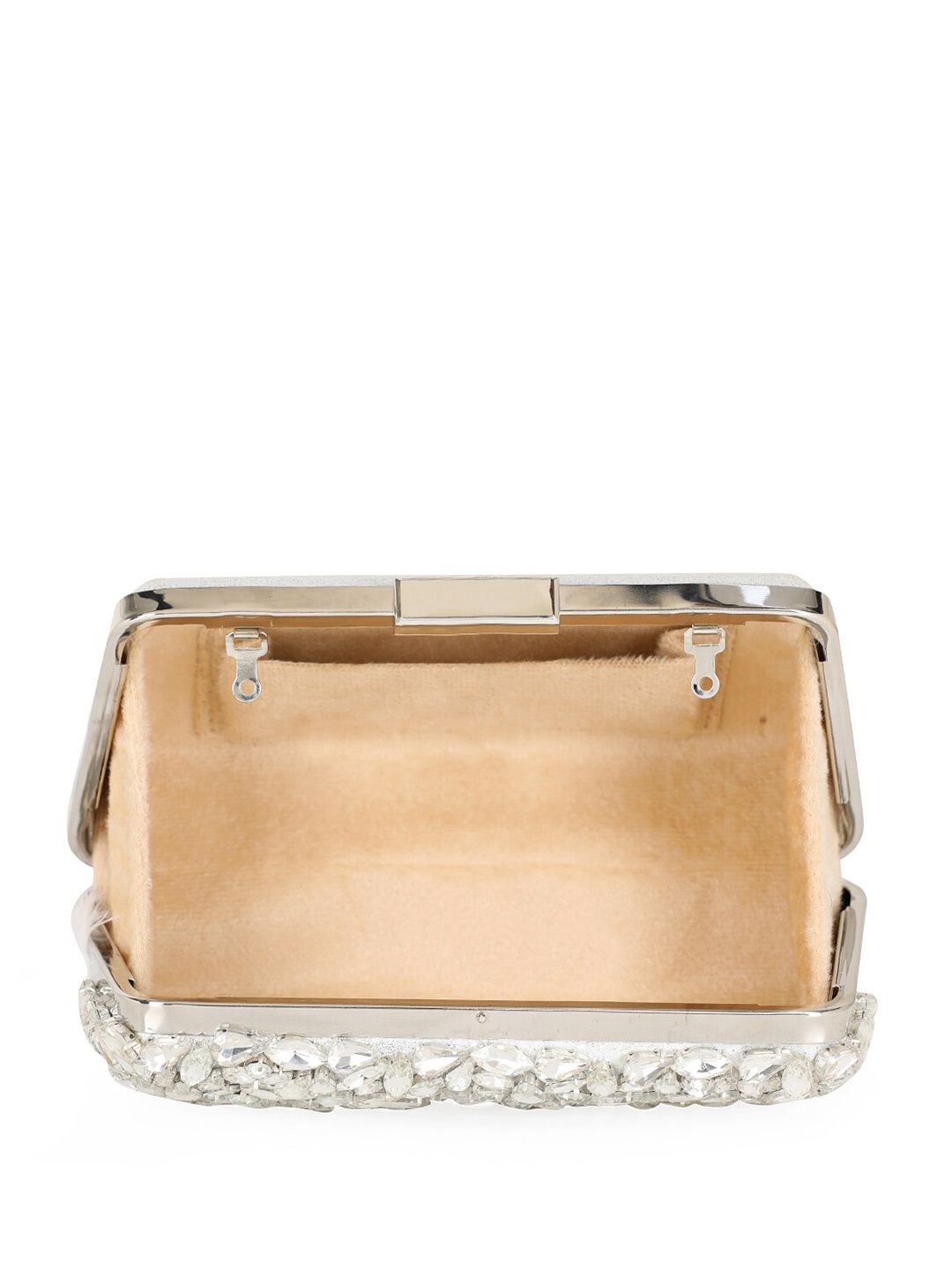 Dhiyona NR Embroidered Embellished Feather Box Clutch