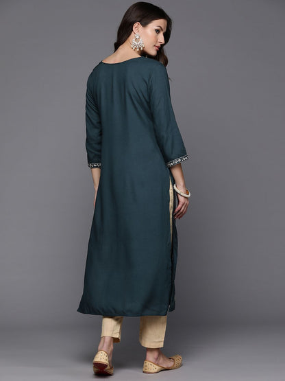 Dhiyona IE Women Floral Embroidered Sequinned Kurta