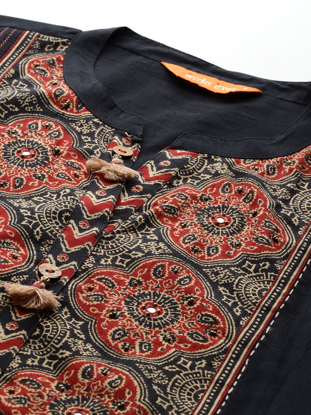 Ethnic Motifs Printed Pure Cotton Kurta with Trousers