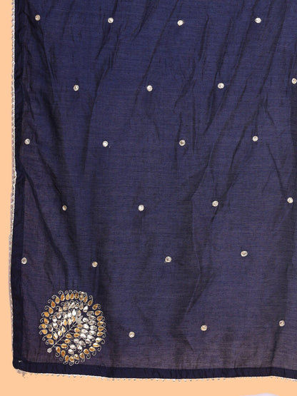 Dhiyona SO Women's Women Purple Chanderi Silk Kurta with Palazzos & With Dupatta