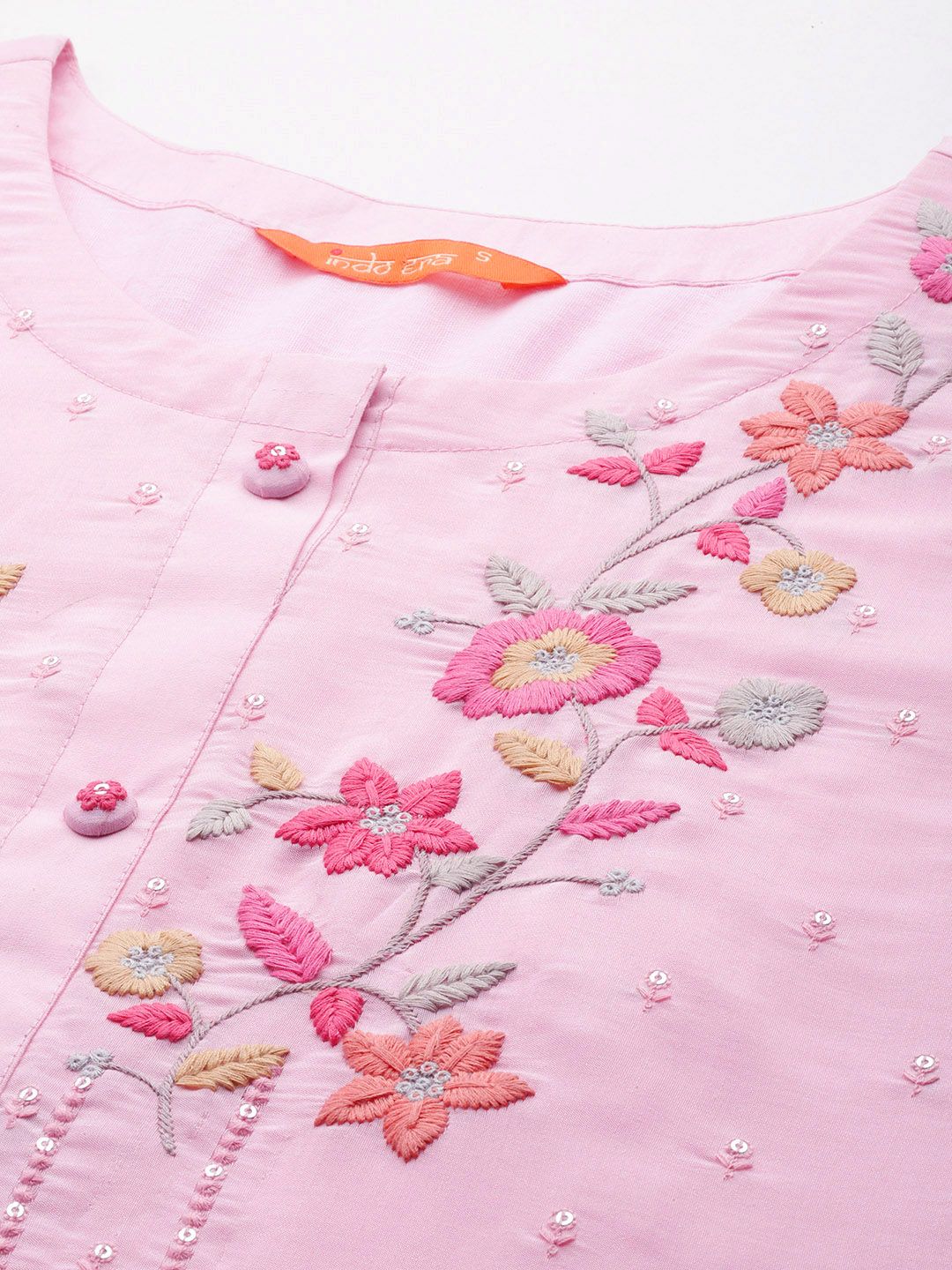 Women Floral Embroidered Regular Thread Work Kurta with Trousers & With Dupatta