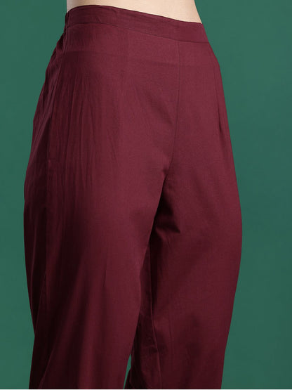 Floral Printed Pure Cotton Kurta with Trousers & Dupatta