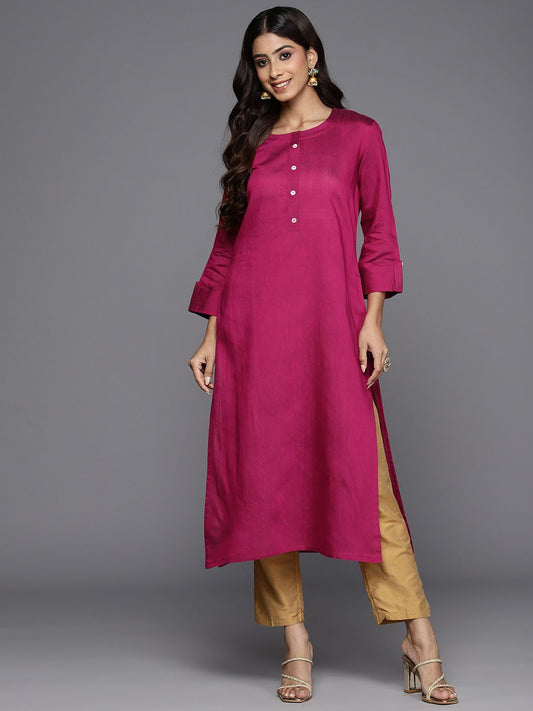 Dhiyona IE Women Solid Raw Silk Kurta