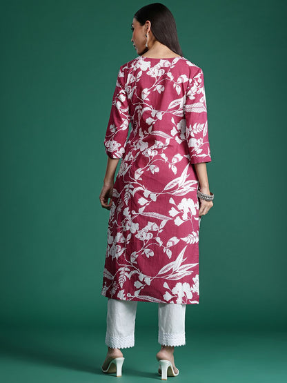 Dhiyona IE Floral Printed Pure Cotton Kurta