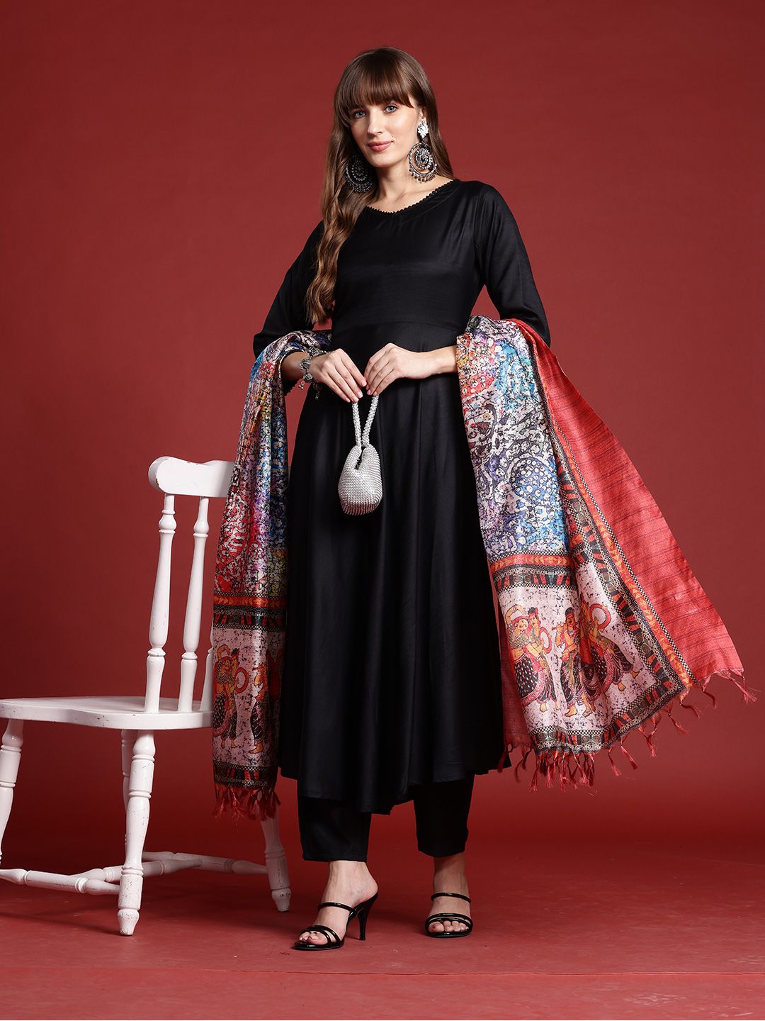 Dhiyona IE A-Line Kurta with Trousers & Indie Printed Dupatta