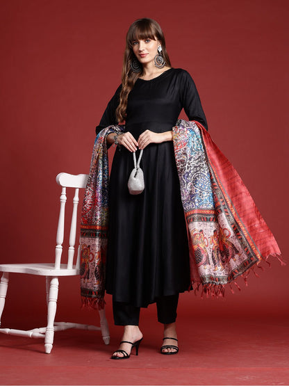 Dhiyona IE A-Line Kurta with Trousers & Indie Printed Dupatta