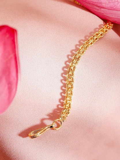 Dhiyona RJ Women's 18K Gold-Plated White Cubic Zirconia Studded Maang Tikka Head Jewellery