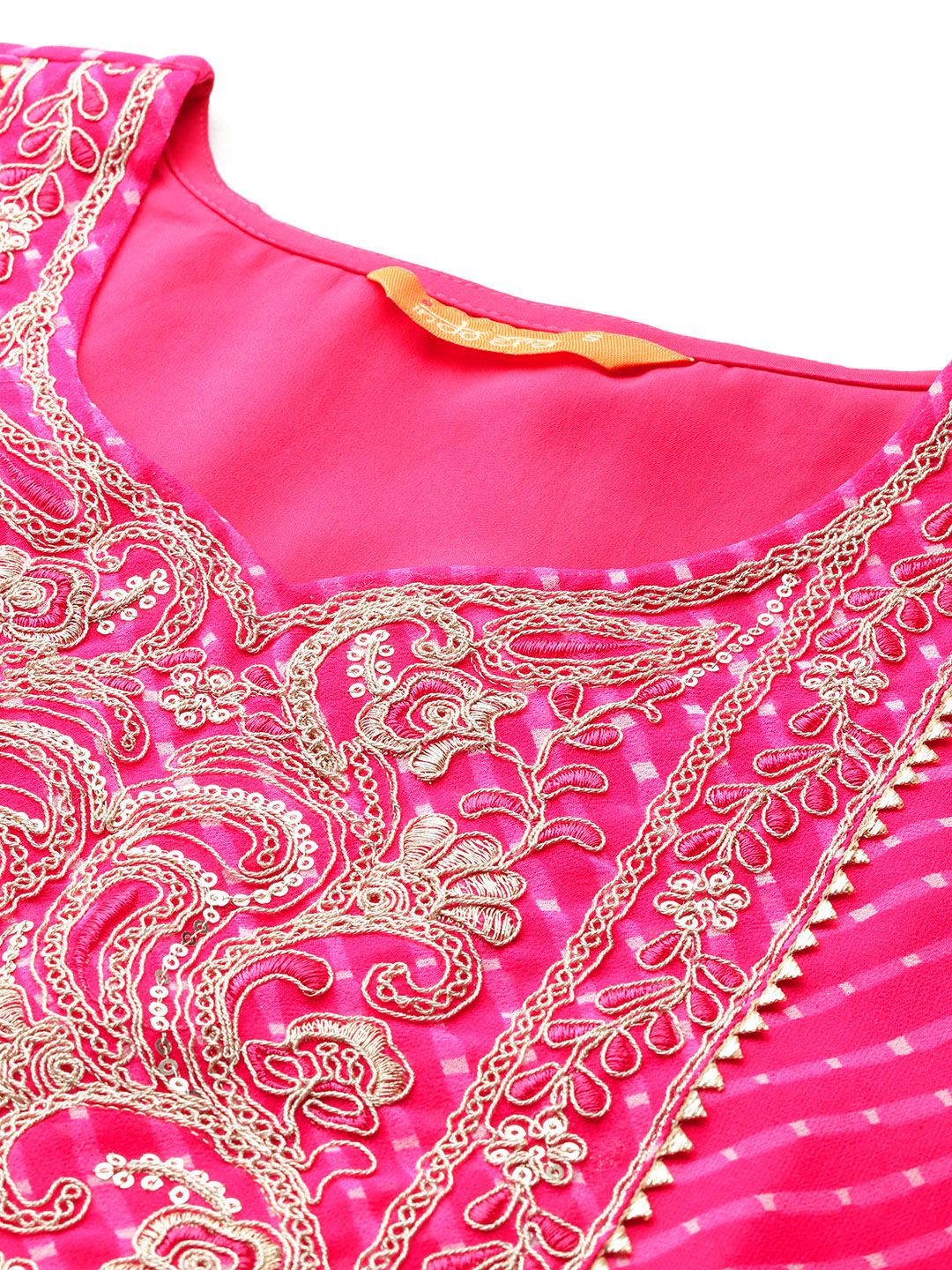 Dhiyona IE Leheriya Printed Indie Printed Georgette Kurta