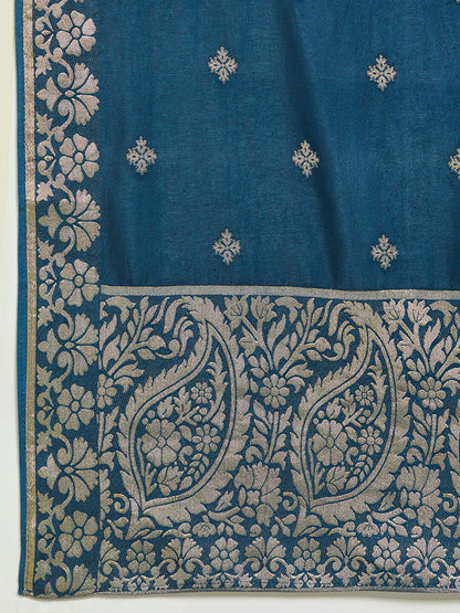 Dhiyona SO Women's Printed Beads And Stones Kurta With Trousers & Dupatta