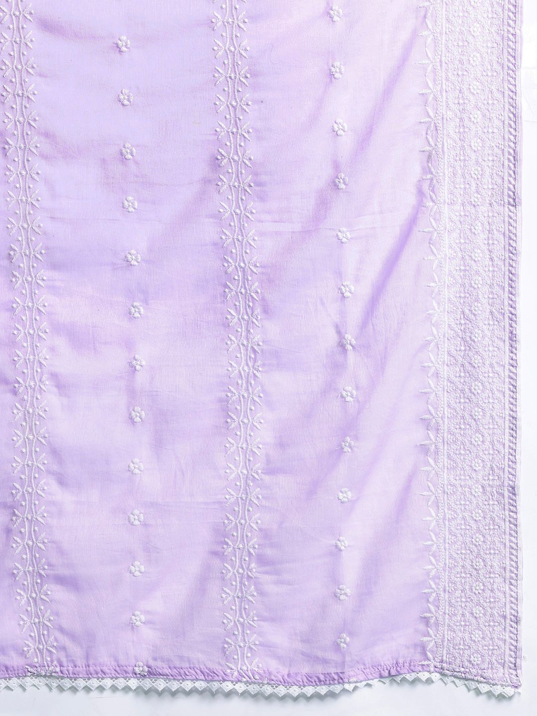 Ethnic Motifs Embroidered Pure Cotton Kurta with Trousers & Dupatta