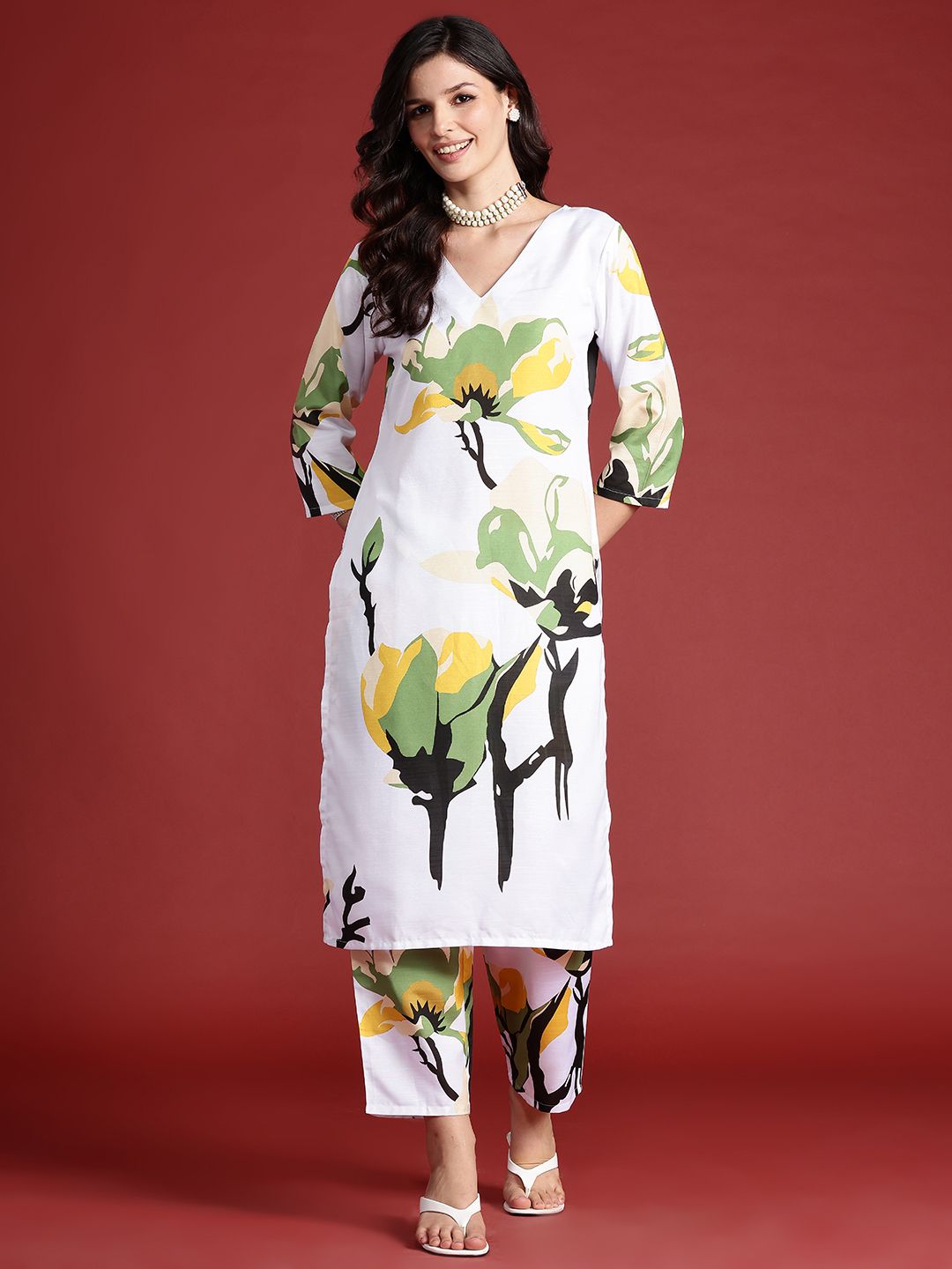Dhiyona IE Abstract Printed Kurta with Trousers