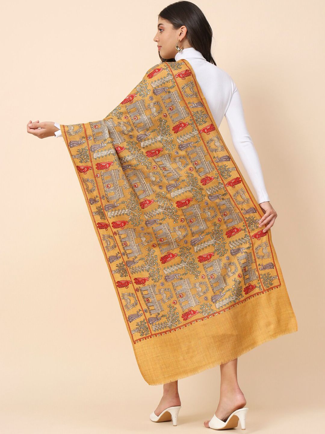 Dhiyona PA Embroidered Pure Wool Shawl