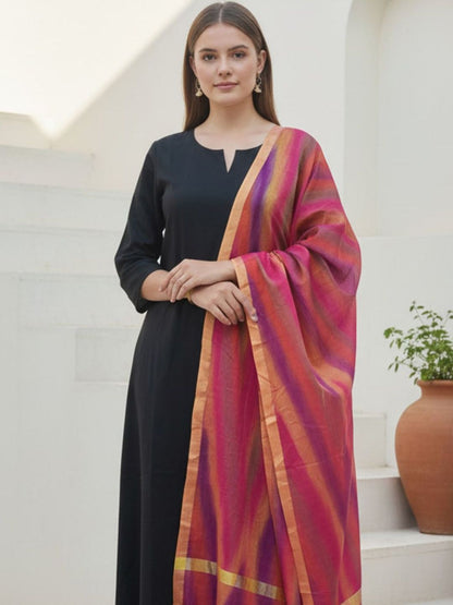 Women Regular Kurta with Trousers & With Dupatta