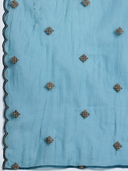 Ethnic Motifs Embroidered Kurta with Trousers & Dupatta