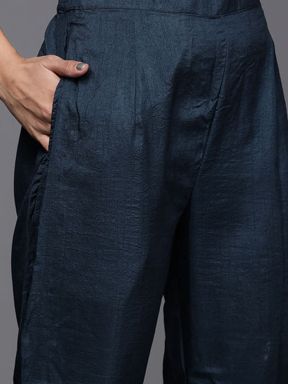 Dhiyona IE Women Blue Ethnic Motifs Printed Kurta with Trousers & With Dupatta