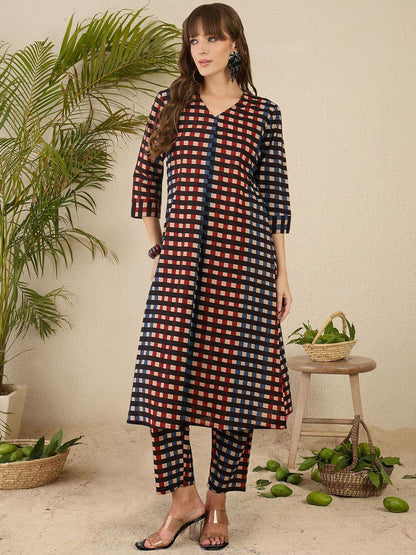 Dhiyona IE Printed Pure Cotton Kurta & Trouser Co-Ords