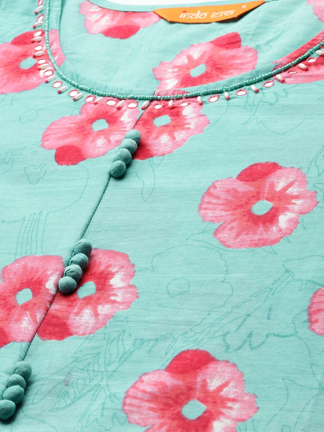 Floral Printed Pure Cotton Kurta with Trousers & Dupatta