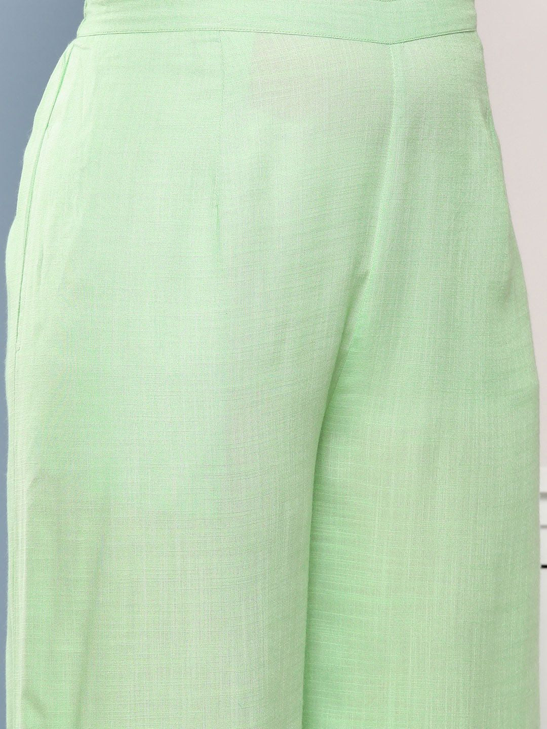 Dhiyona VA Women's Green Kurta with Palazzos & With Dupatta