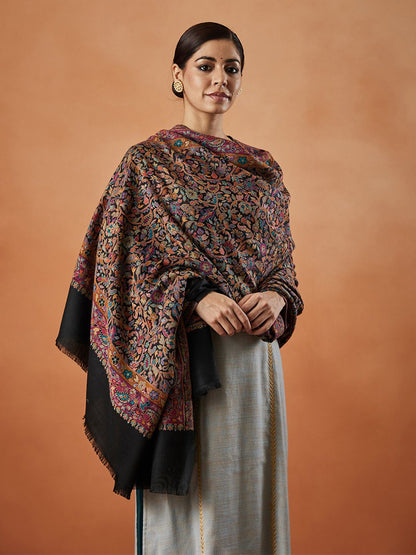 Dhiyona PA Floral Woven Design Fringed Shawl