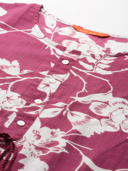 Dhiyona IE Floral Printed Pure Cotton Kurta