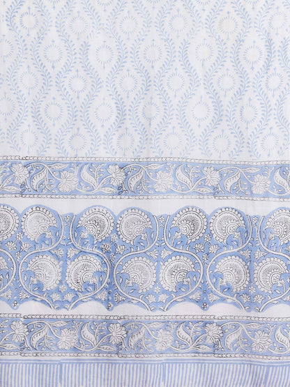 Floral Printed Pure Cotton Kurta with Trousers & With Dupatta