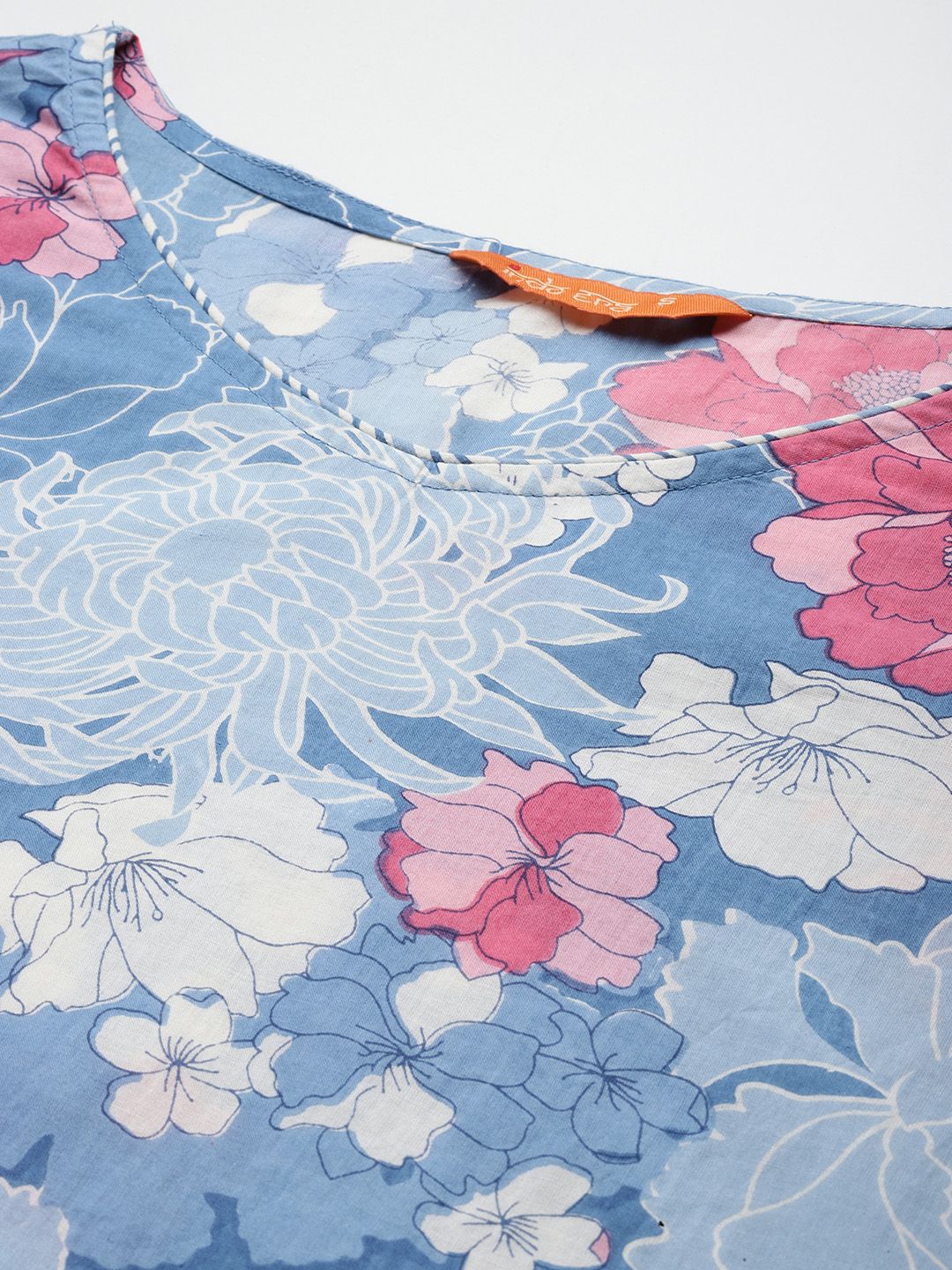 Dhiyona IE Floral Printed Pure Cotton Kurta With Trousers & Dupatta