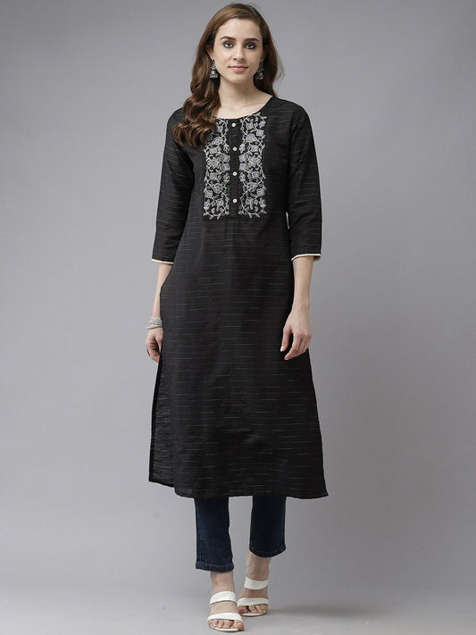 Dhiyona IE Women Ethnic Motifs Embroidered Straight Kurta