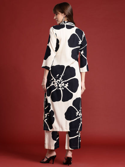 Floral Printed Sequinned Kurta with Palazzos