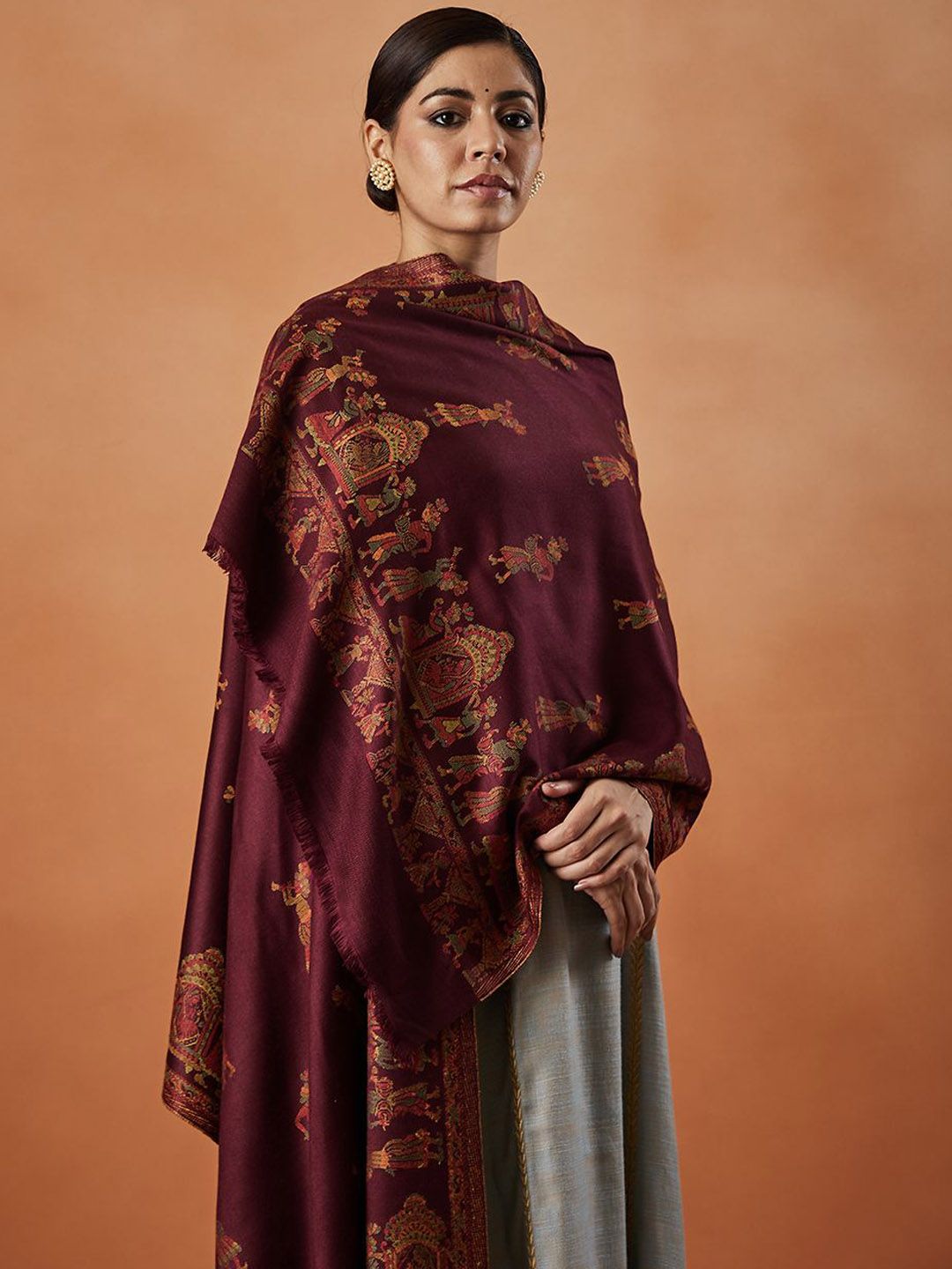 Dhiyona PA Pari Mahal Kaani Ethnic Motifs Woven Design Shawl